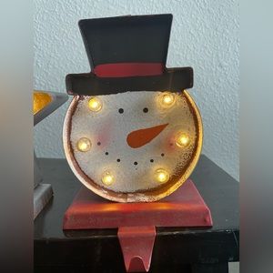 Glitzhome Light-Up Snowman Stocking Holder